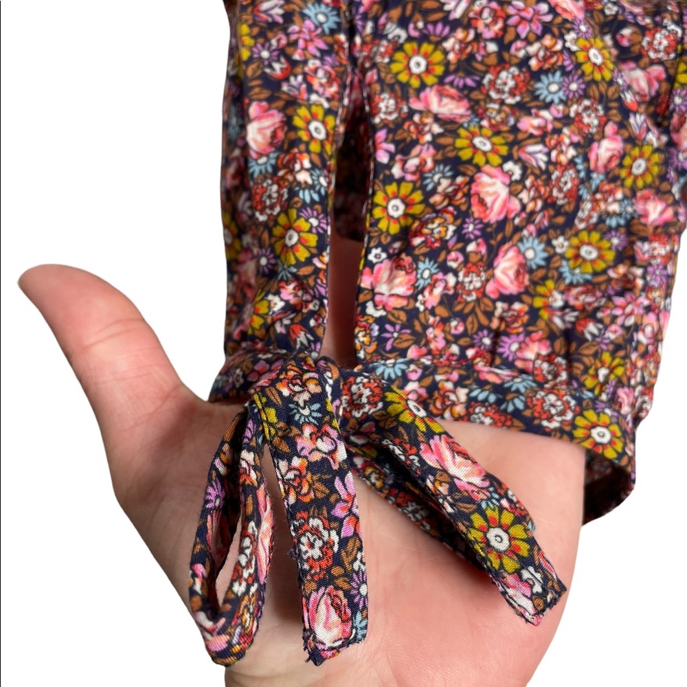 Dôen | O’Keeffe Top in Blue Laurel Canyon Rose Liberty print XS